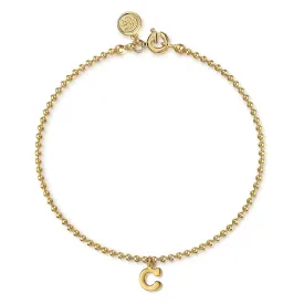 14K Yellow Gold Bujukan Initial C Bracelet