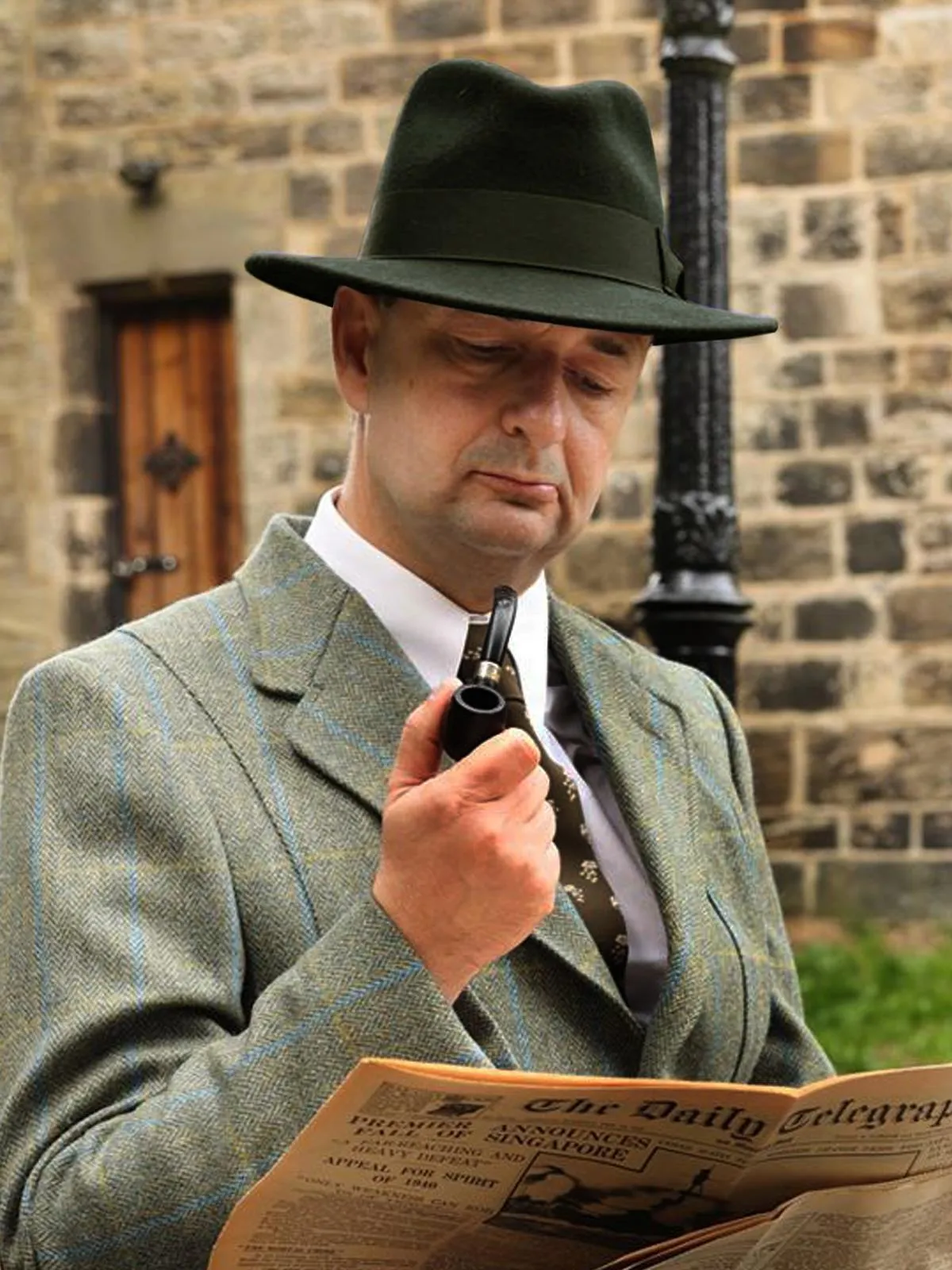 1940s Look Green Pure Wool Fedora