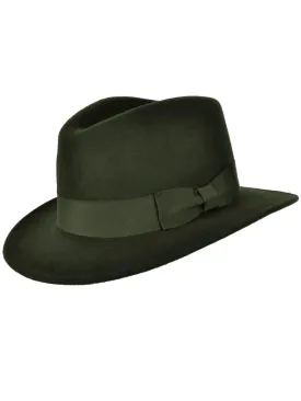 1940s Look Green Pure Wool Fedora