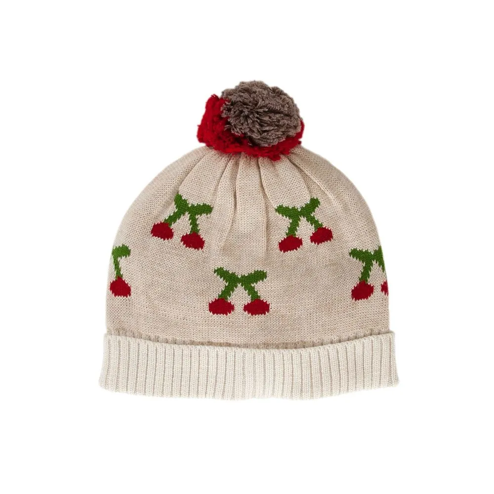 Acorn Kids: Cherry Beanie Oatmeal Red Green