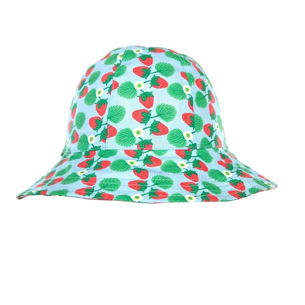 Acorn Kids: Wide Brim Reversible Sunhat Strawberry Pink Blue