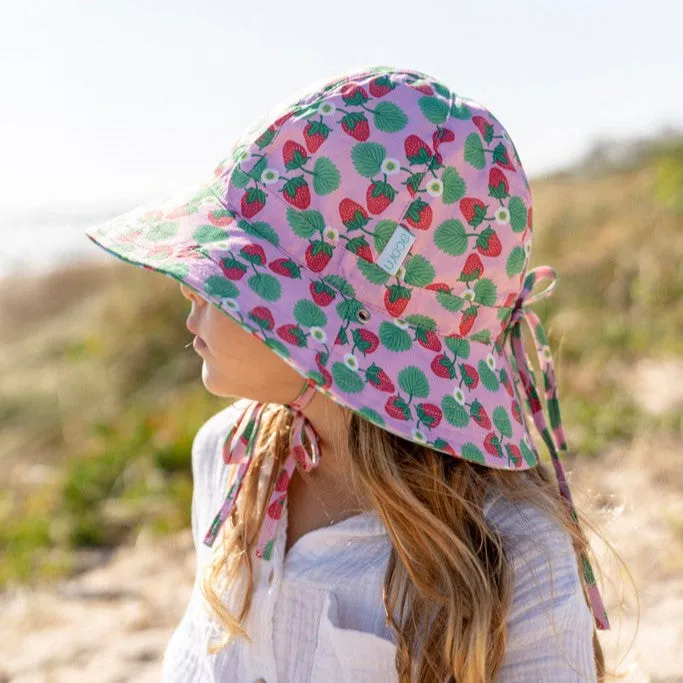 Acorn Kids: Wide Brim Reversible Sunhat Strawberry Pink Blue