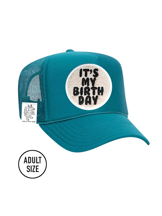 ADULT Trucker Hat with Interchangeable Velcro Patch (Aqua)