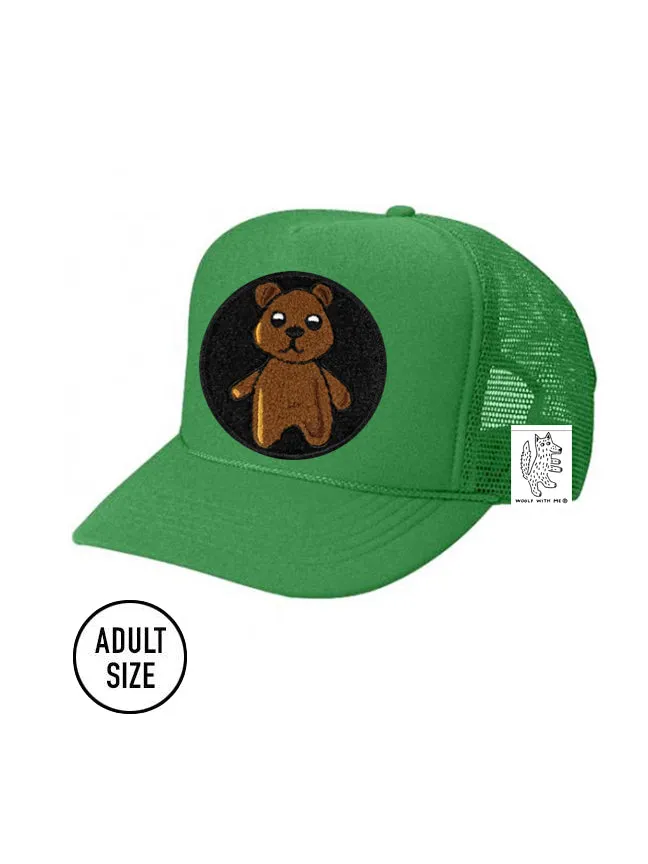 ADULT Trucker Hat with Interchangeable Velcro Patch (Green)