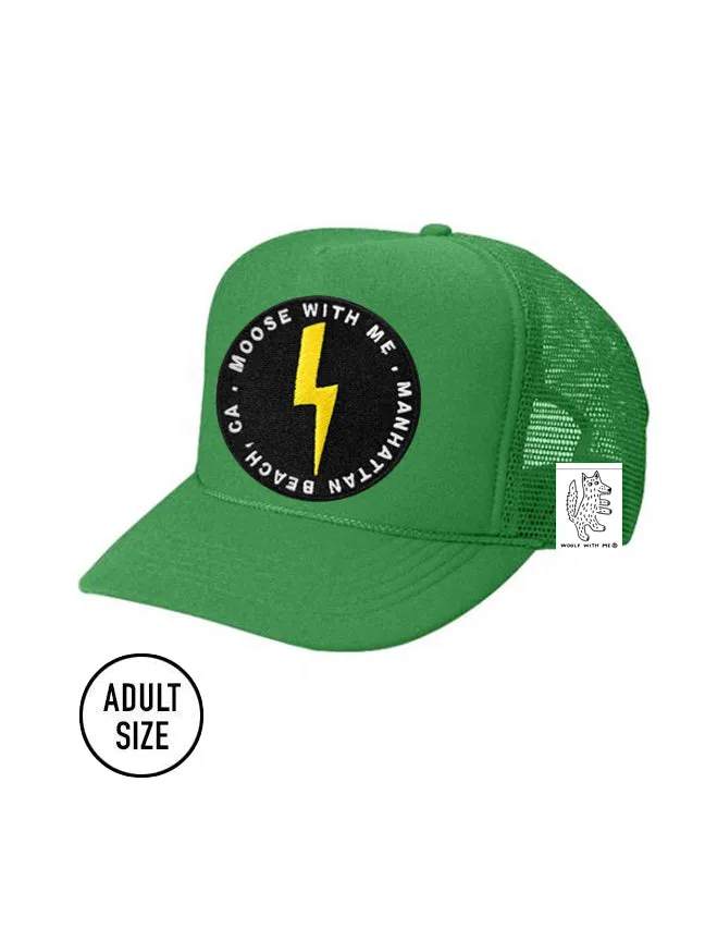 ADULT Trucker Hat with Interchangeable Velcro Patch (Green)