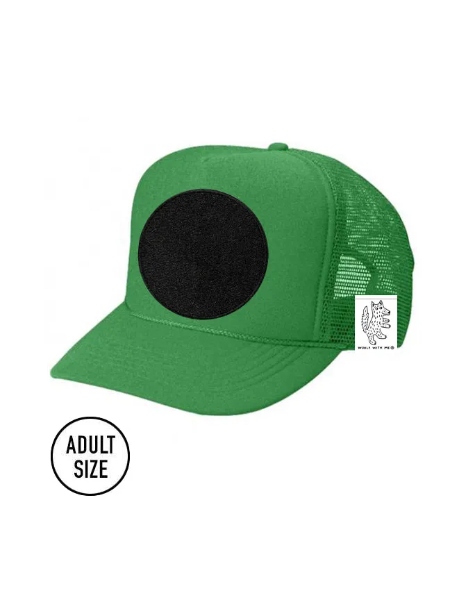 ADULT Trucker Hat with Interchangeable Velcro Patch (Green)