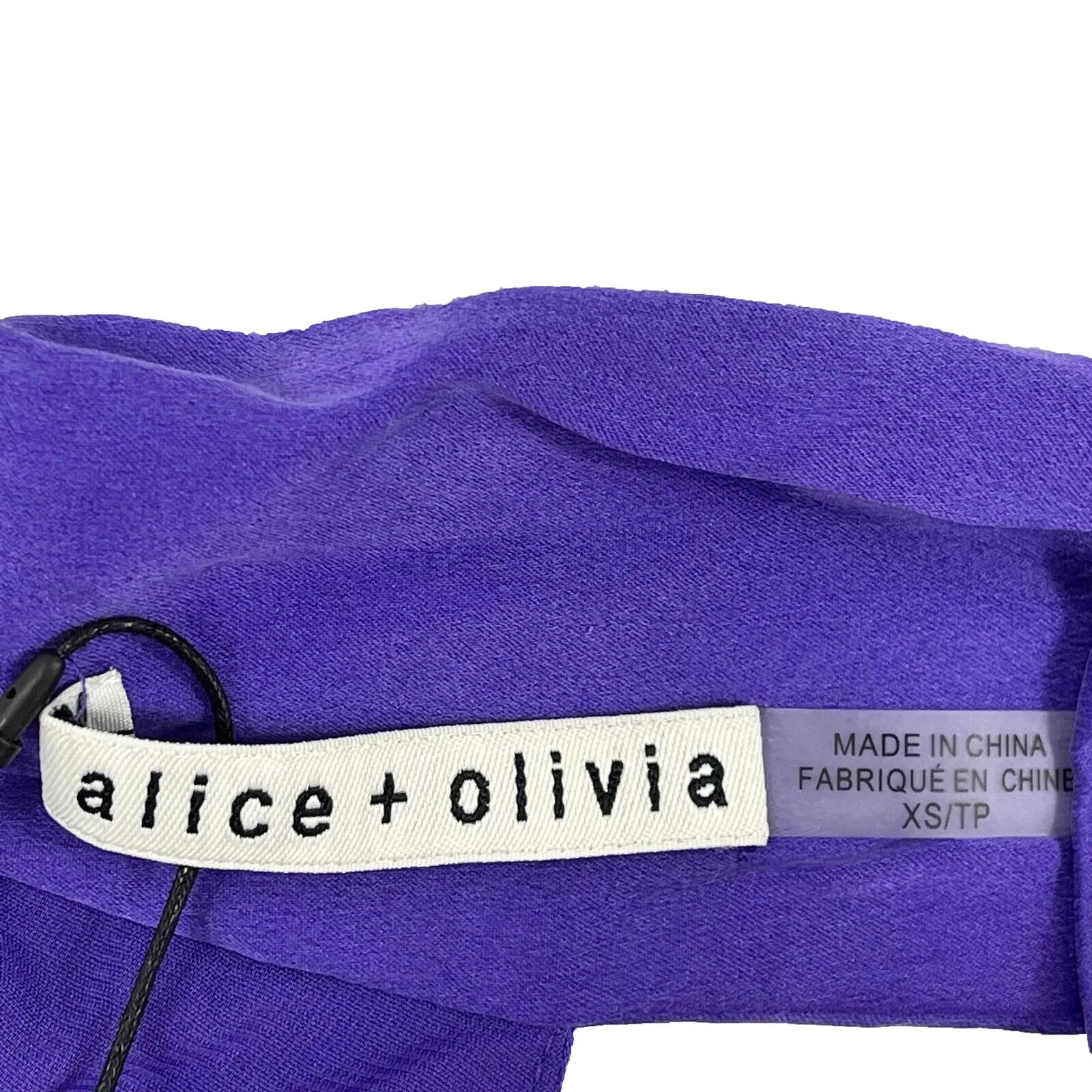 Alice   Olivia - New w/ Tags - Leia Tie Silk Halter Top Shirt Violet - XS