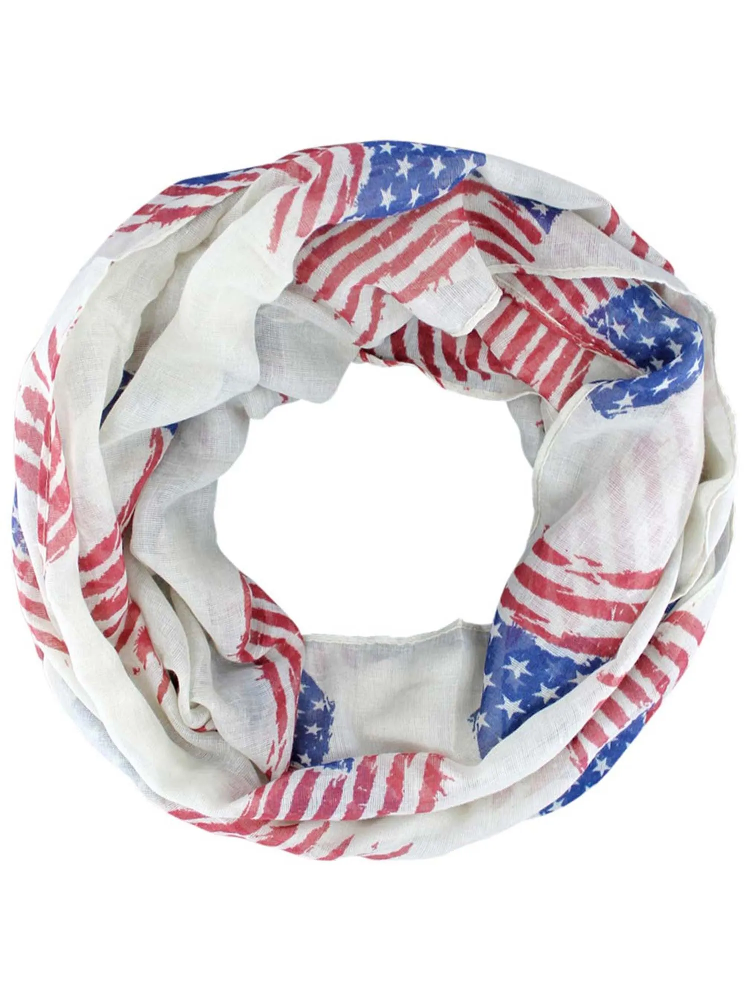 American Flag Print Use Lightweight Infinity Scarf