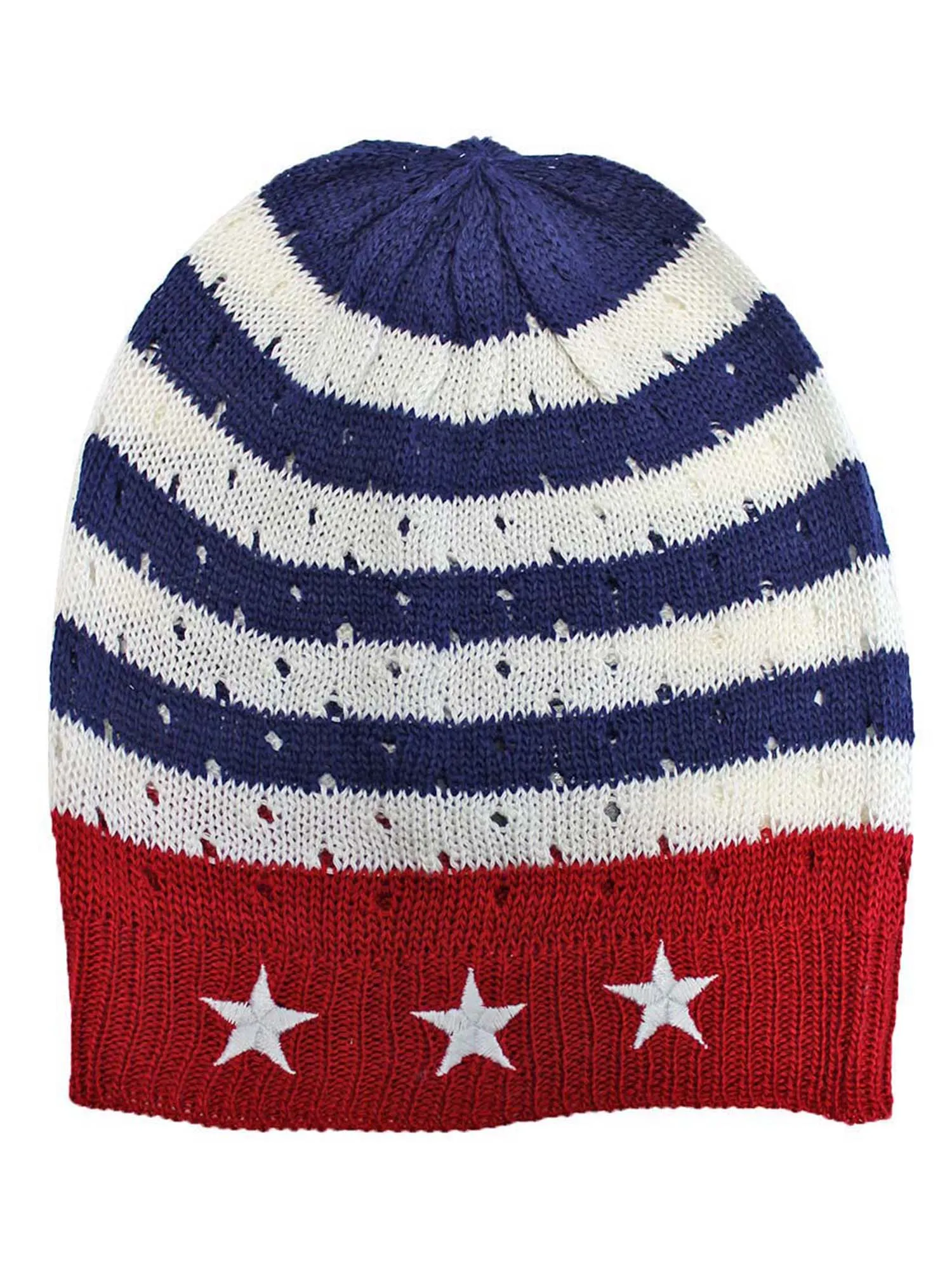 American Flag Red White Blue Beanie Cap Hat