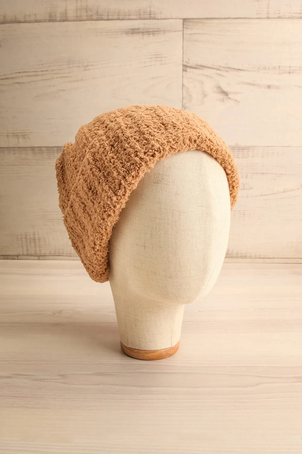 Ater Caramel | Soft Knit Rolled Up Tuque