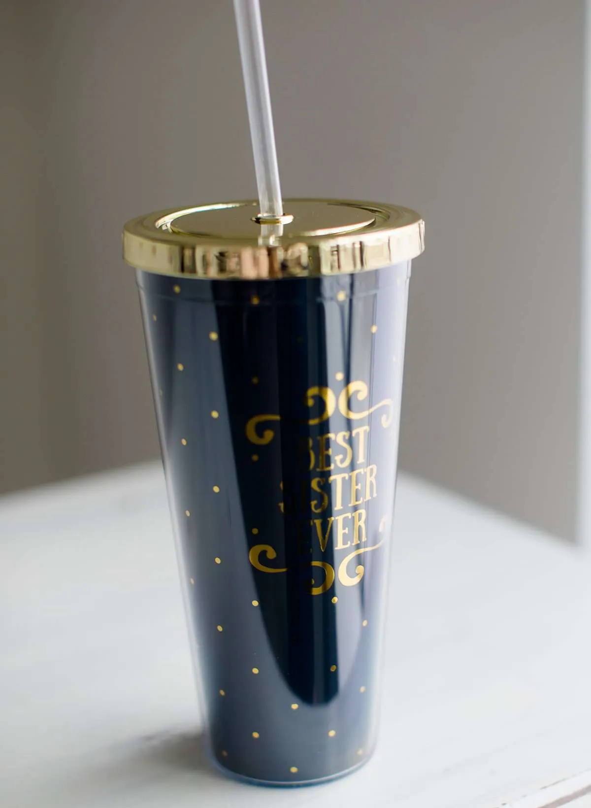 Best Sister Ever Straw Tumbler-FINAL SALE