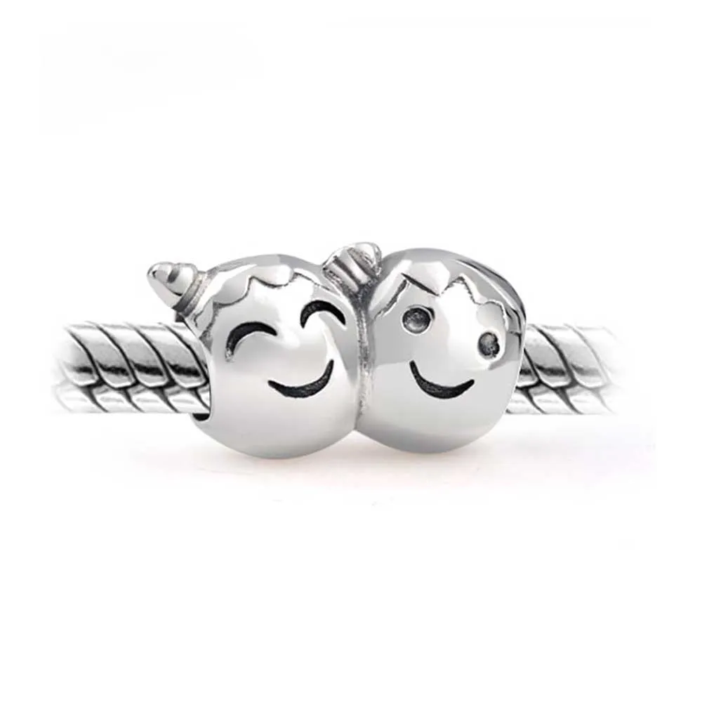 BFF Brother Sister Friends Love Family Charm Bead .925 Sterling Silver