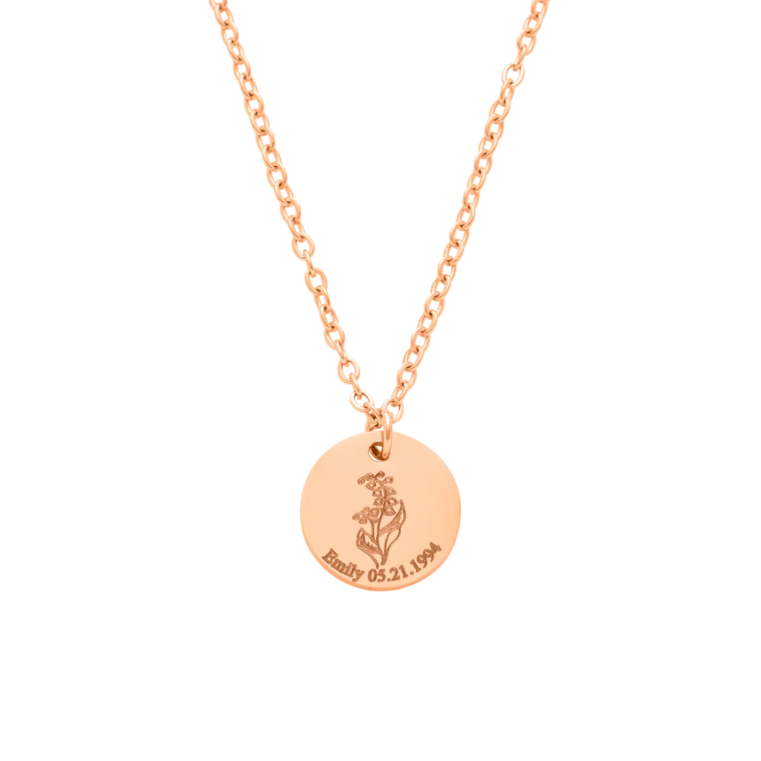 Birth Flower Pendant Necklace
