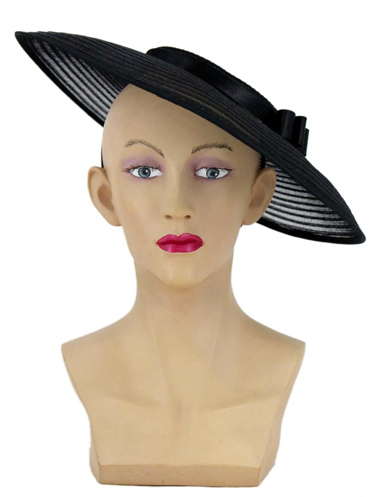 Black Sheer 1940s Style Tilt Hat