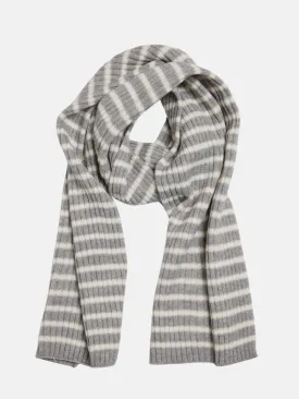 Bolton Stripe Scarf Grey