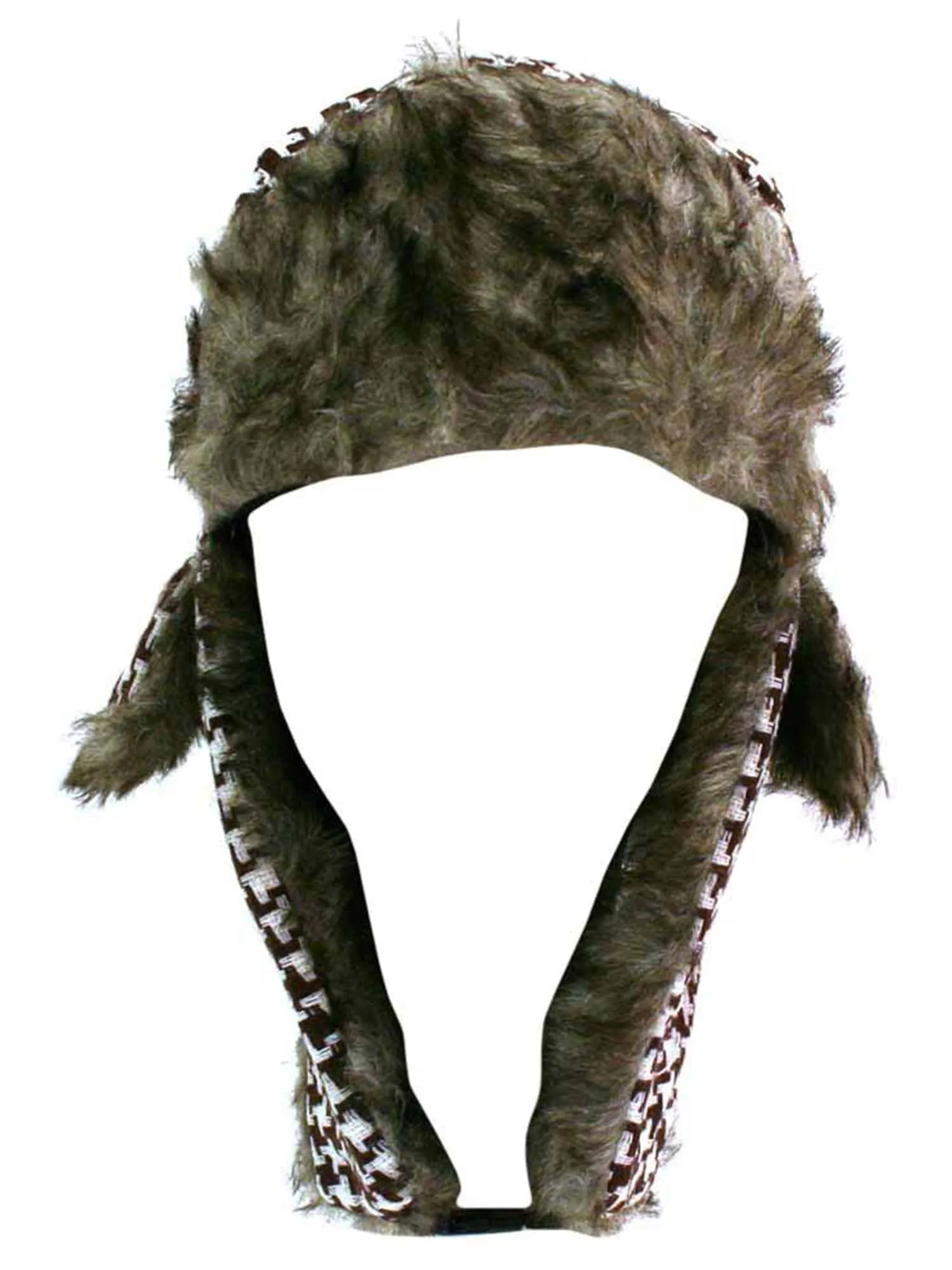 Brown & White Houndstooth Faux Fur Lined Aviator Hat