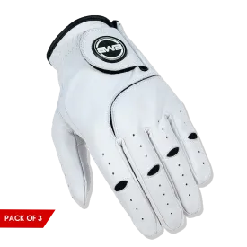 BWB Men's Left Hand Golf Glove White / Black