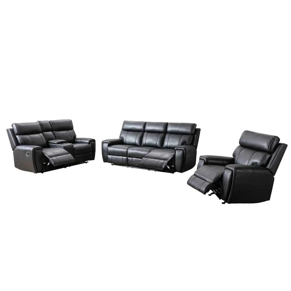 Carnegie Black Reclining Sofa