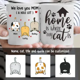 Cat Parents I Love You Personalized Mug - Cat, Name, Title and Quote can be customized