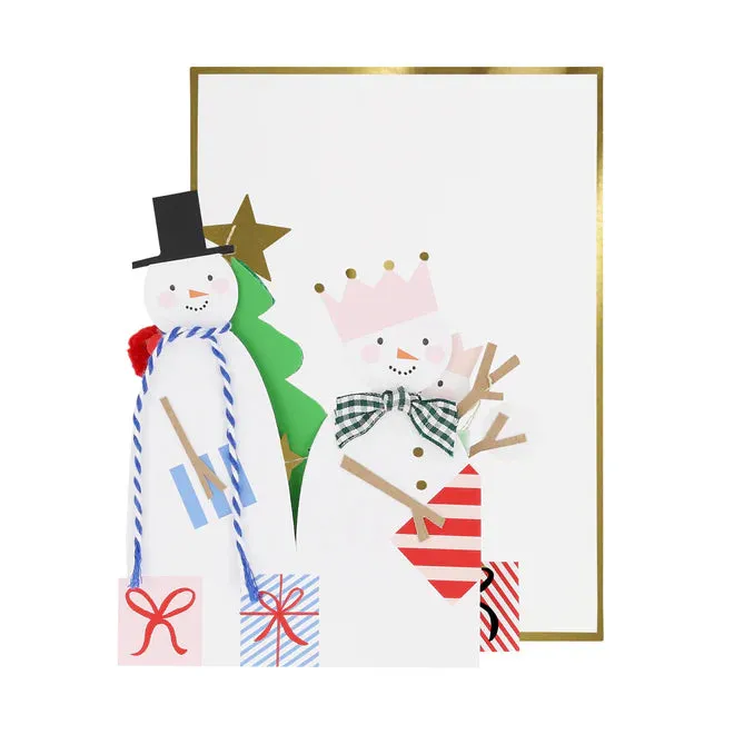 Christmas Card - Snowman Family Concertina