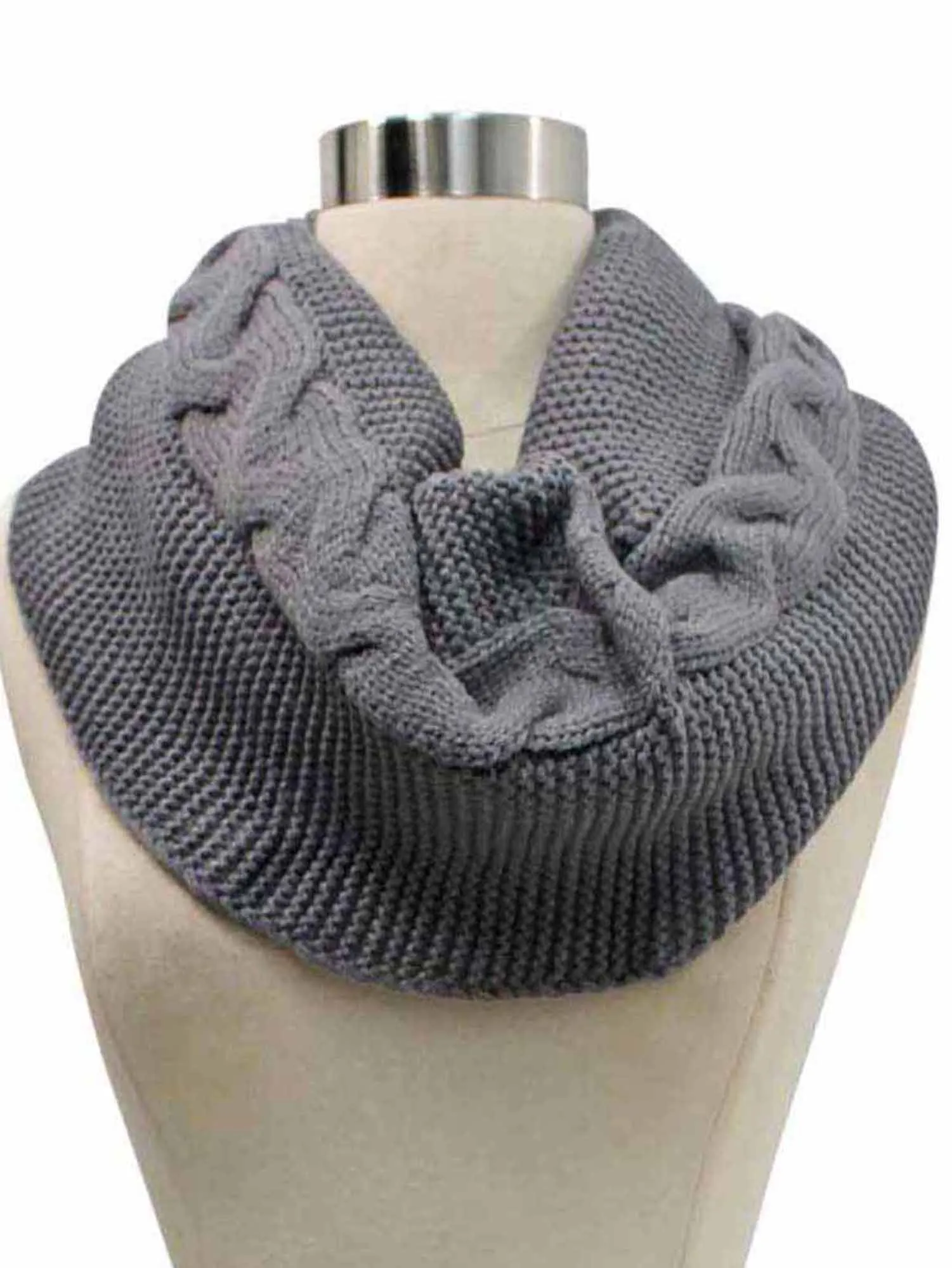 Chunky Cable Knit Winter Infinity Scarf