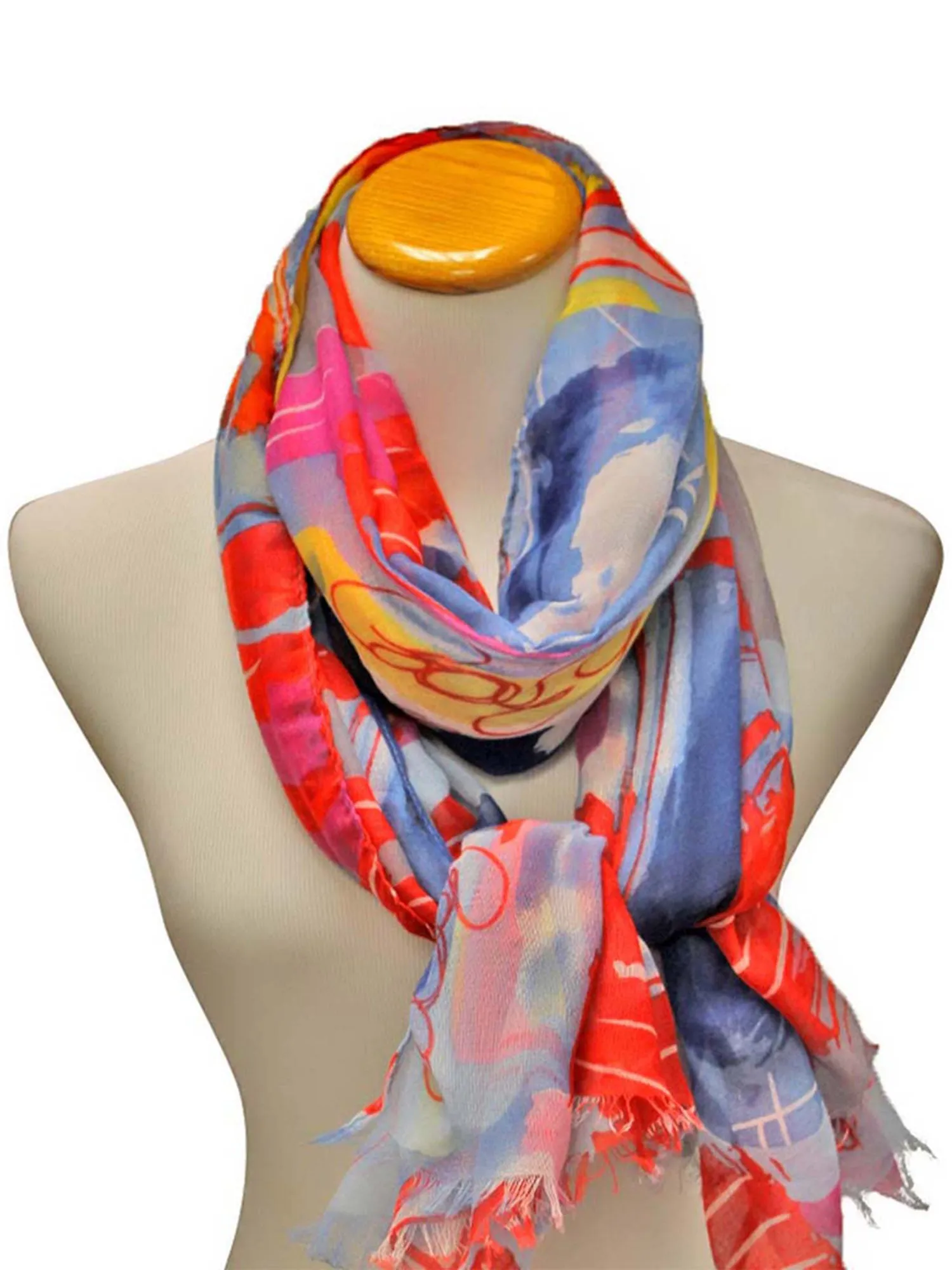 Colorful Art Deco Print Long Scarf