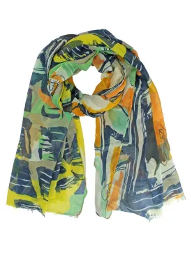 Colorful Art Deco Print Long Scarf