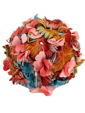 Coral Pink & Blue Flower Bomb Vintage 1960s Hat