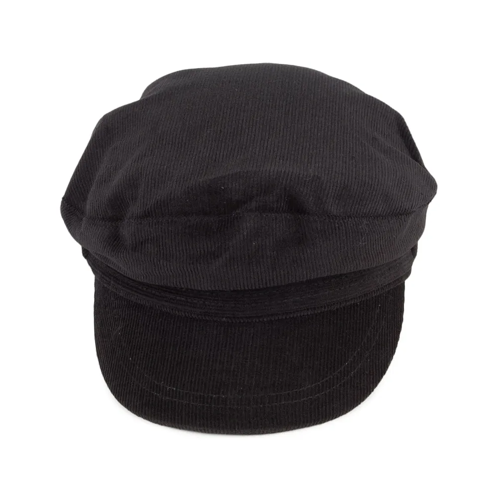 Corduroy Fiddler Cap - Black