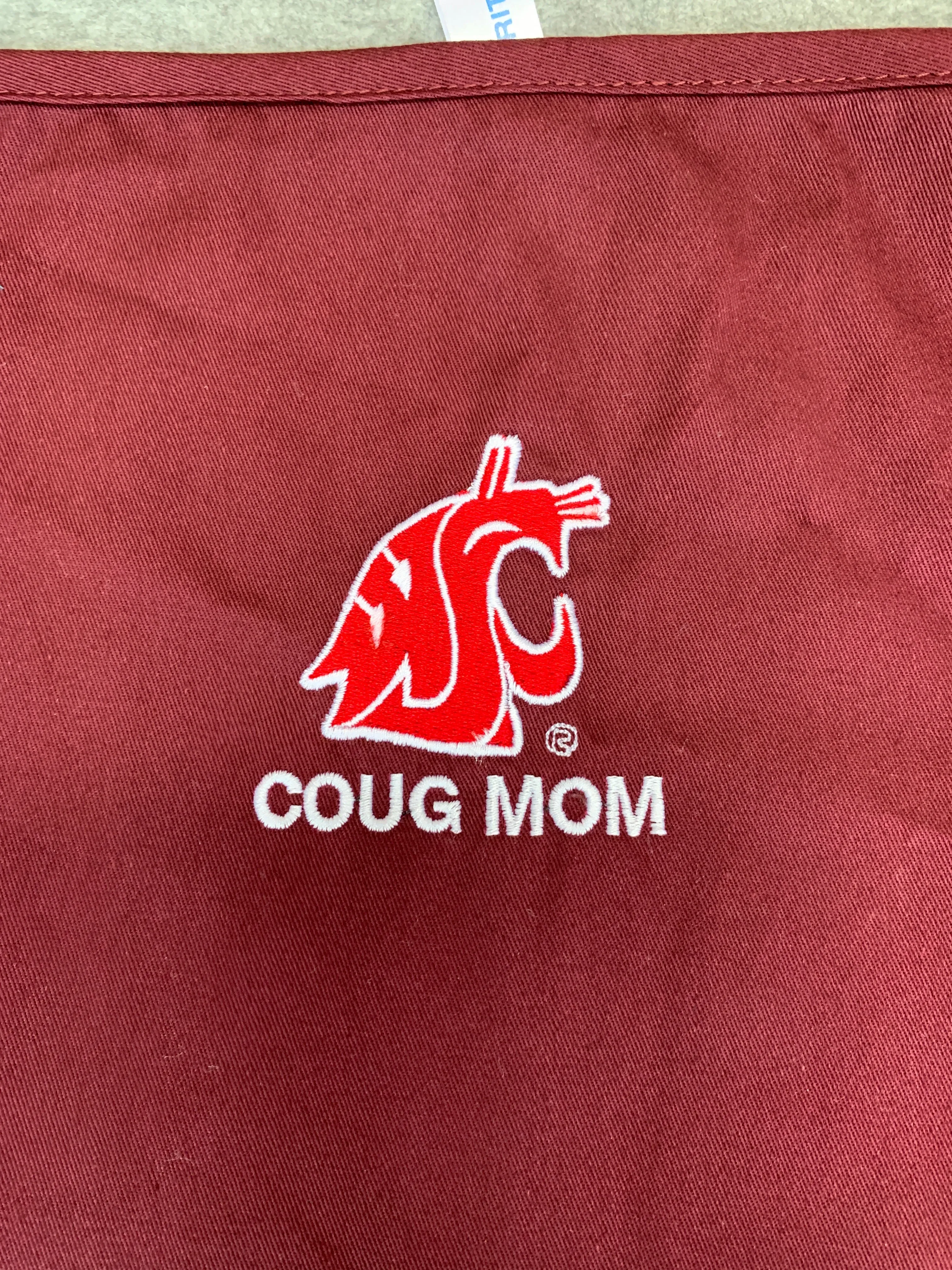 Coug mom Crimson Embroidered Apron