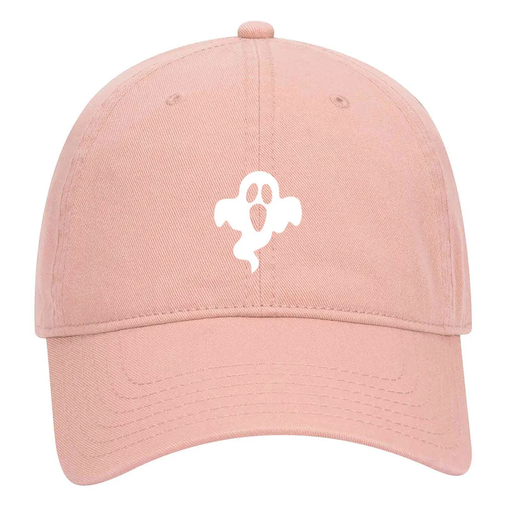 Creepy Ghost Puff Halloween Printed Garment Washed Superior Cotton Twill Dad Hat - For Women and Men