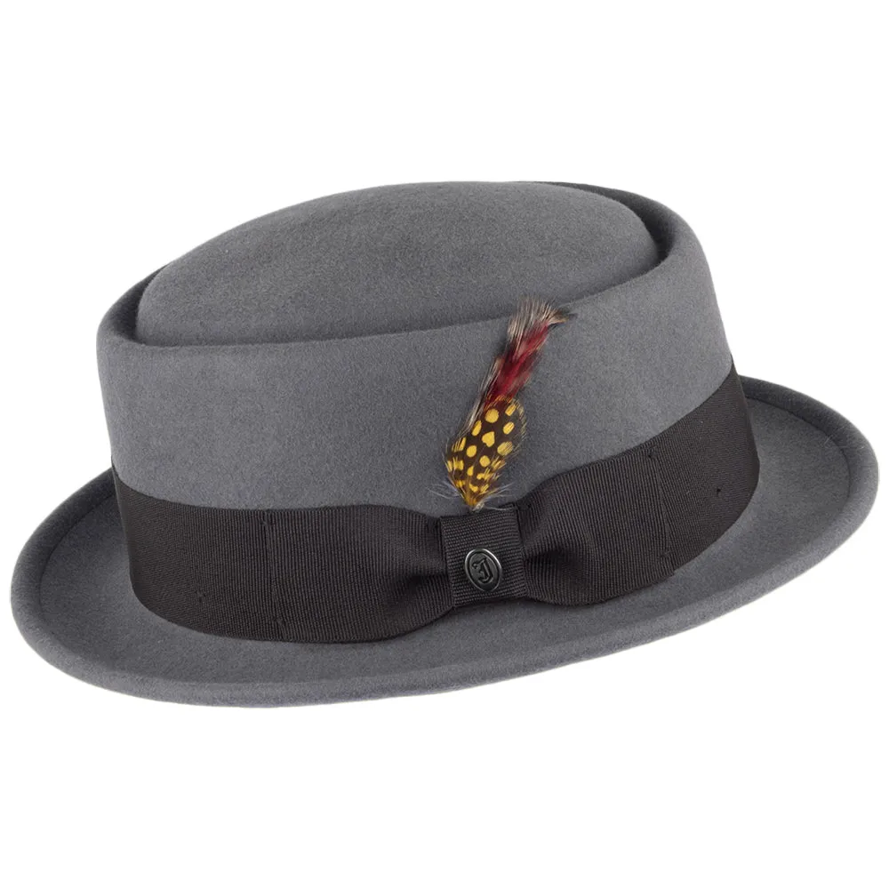 Crushable Wool Pork Pie Hat - Grey