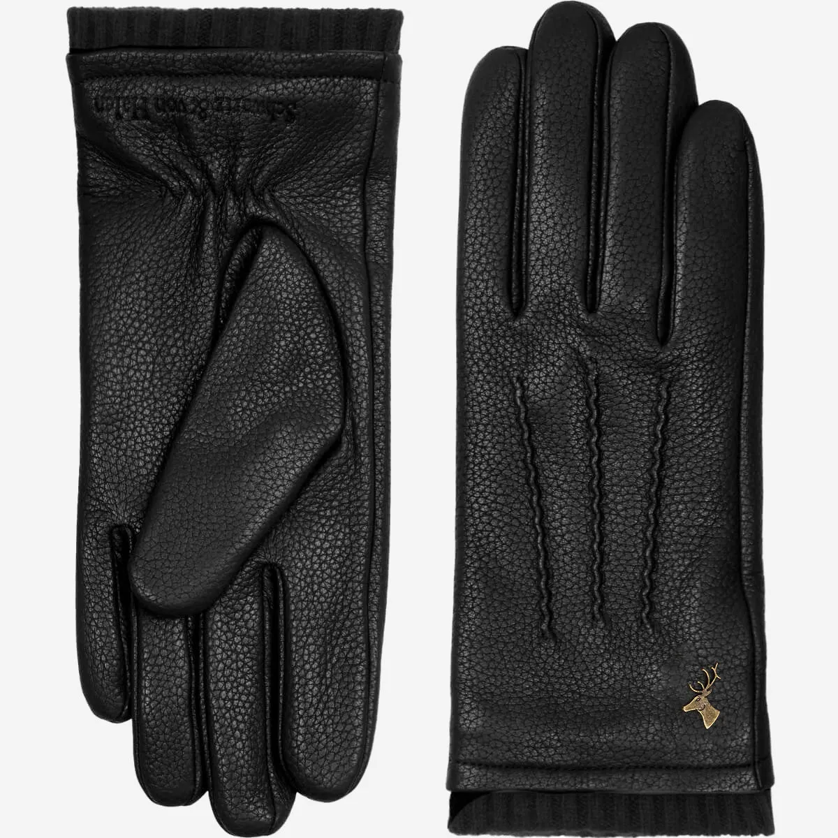 Emily – deerskin (American deerskin) leather gloves with warm wool lining