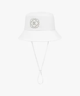 FAIRLIAR Seersucker Bucket Hat - White