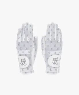 FAIRLIAR Sheepskin Logo Gloves  - White