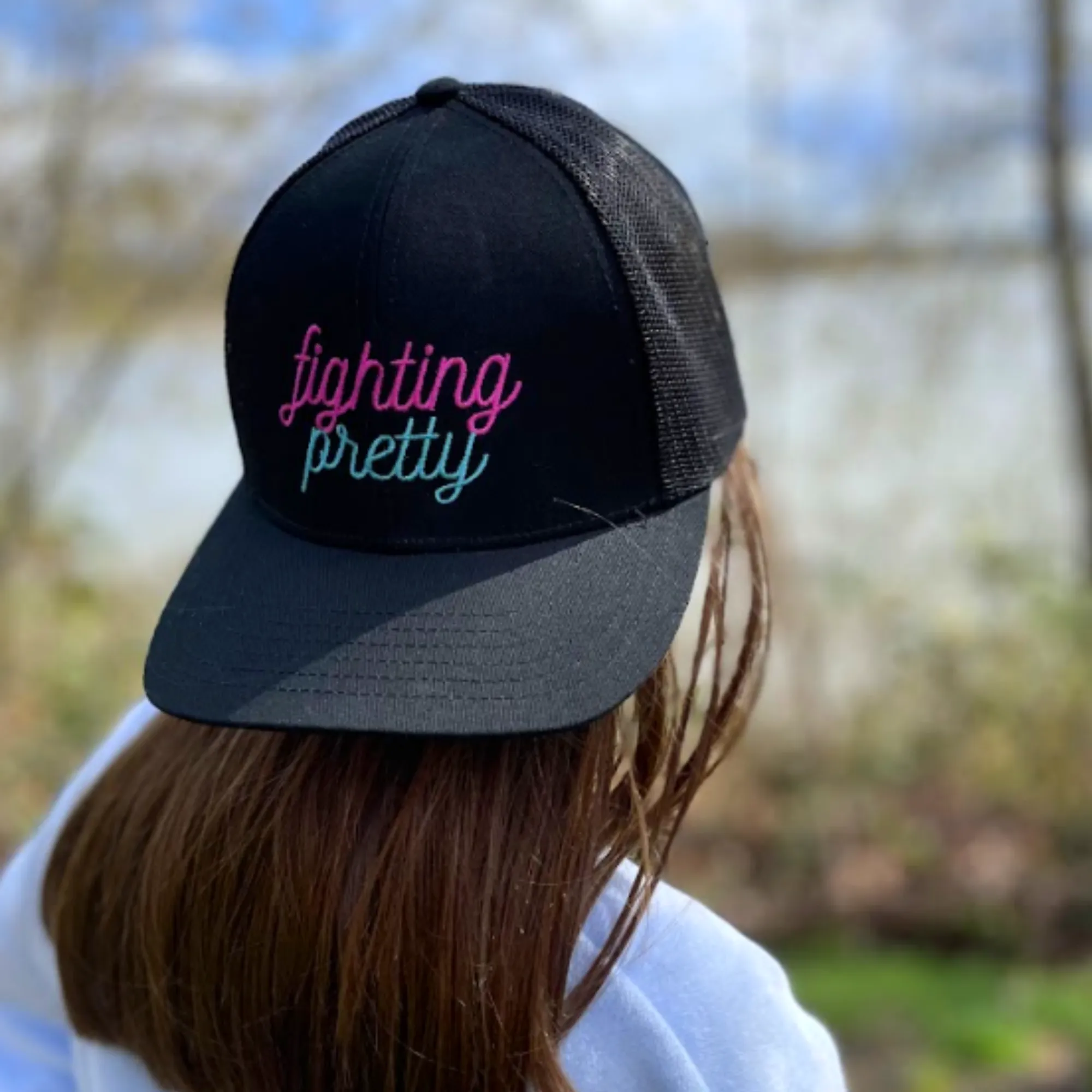 Fighting Pretty Fancy Script Trucker Hat