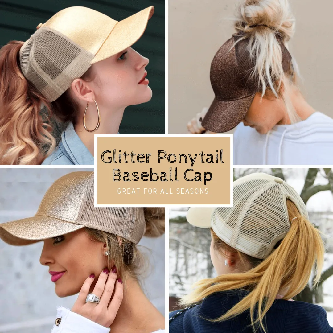 Fun in Bun® Glitter Ponytail Baseball Cap