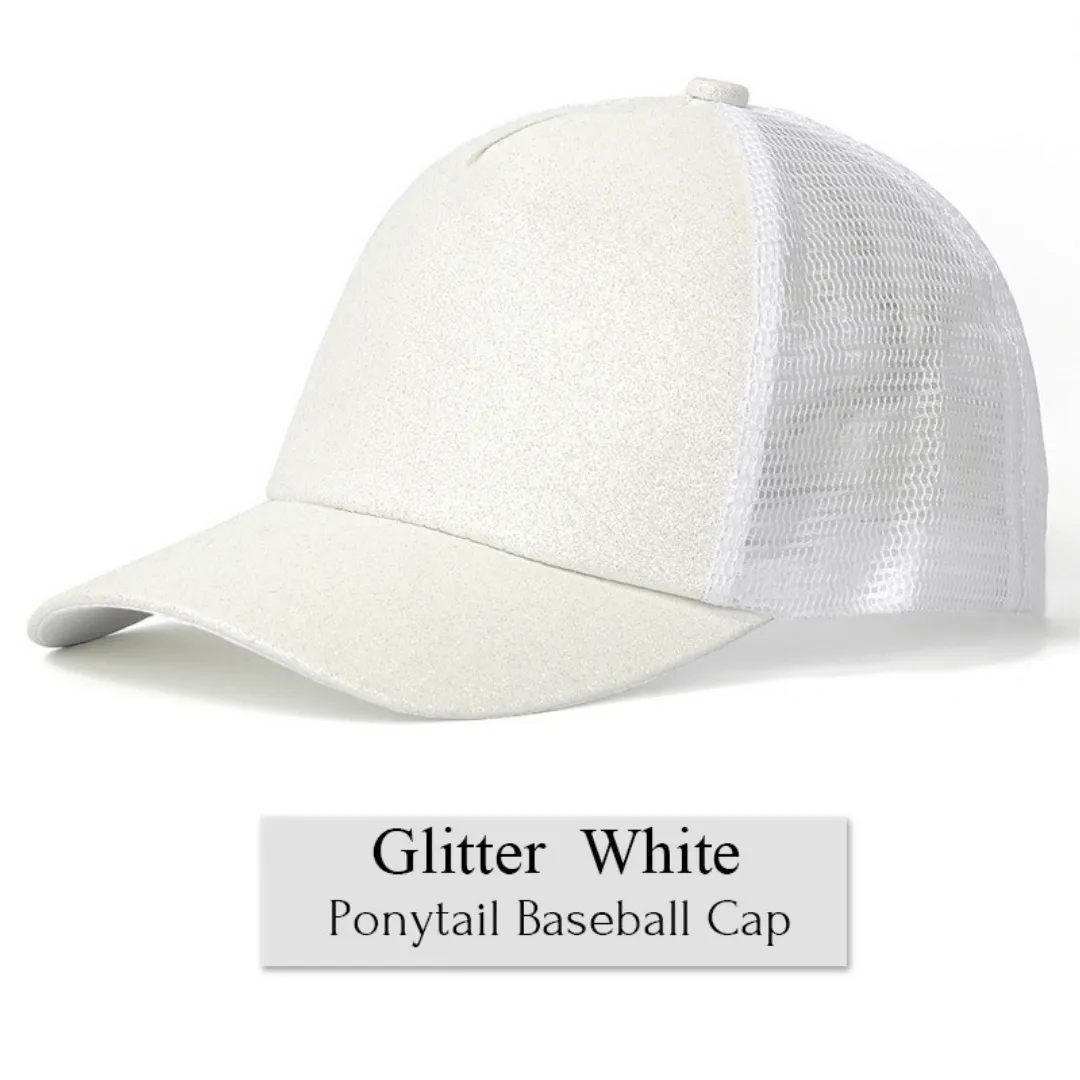 Fun in Bun® Glitter Ponytail Baseball Cap