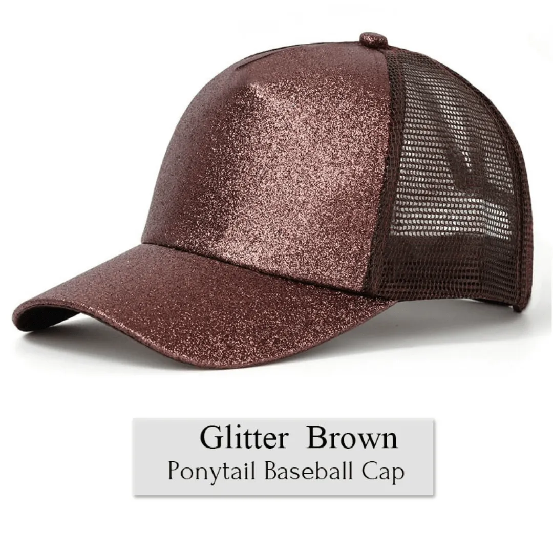 Fun in Bun® Glitter Ponytail Baseball Cap