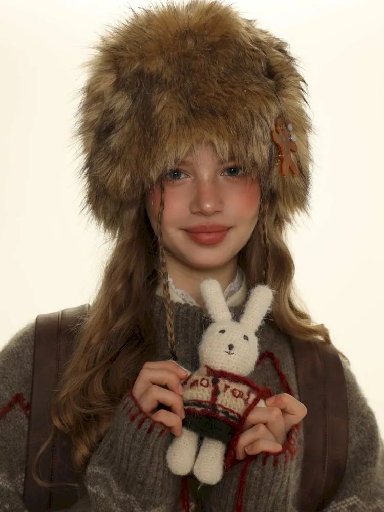 Fur thickened warm cold hat【s0000006017】