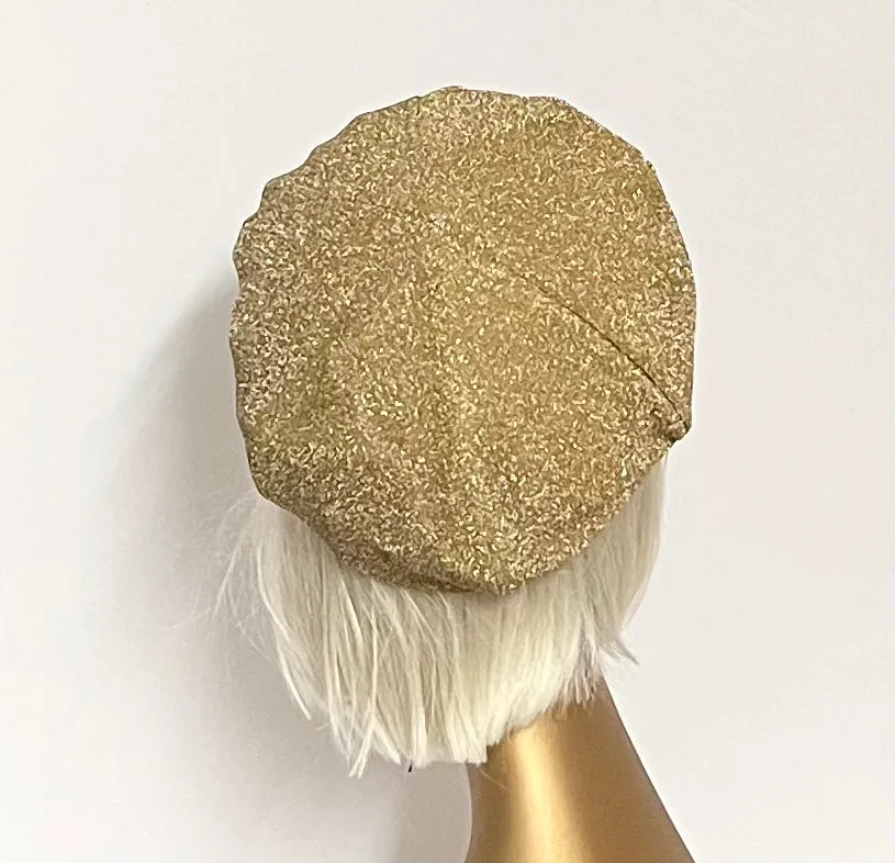 Gold Metallic Beret Hat