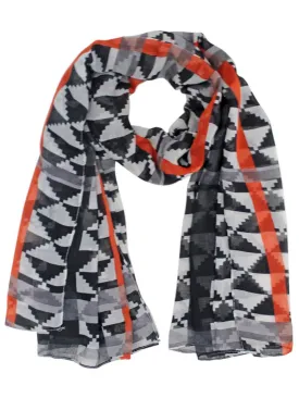 Gradient Geometric Checkered Scarf Shawl