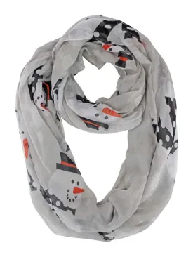 Happy Snowman Christmas Circle Infinity Scarf