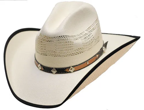 HC-80 Straw Hat - Band with diamond and stars