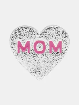 Heart Mom Ear Stud Silver/Pink