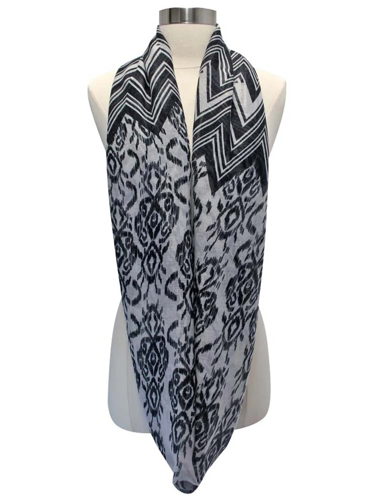 Ikat Chevron Print Spring Infinity Scarf