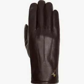 Jake (dark brown) - sheepskin gloves with warm fleece lining & touchscreen feature