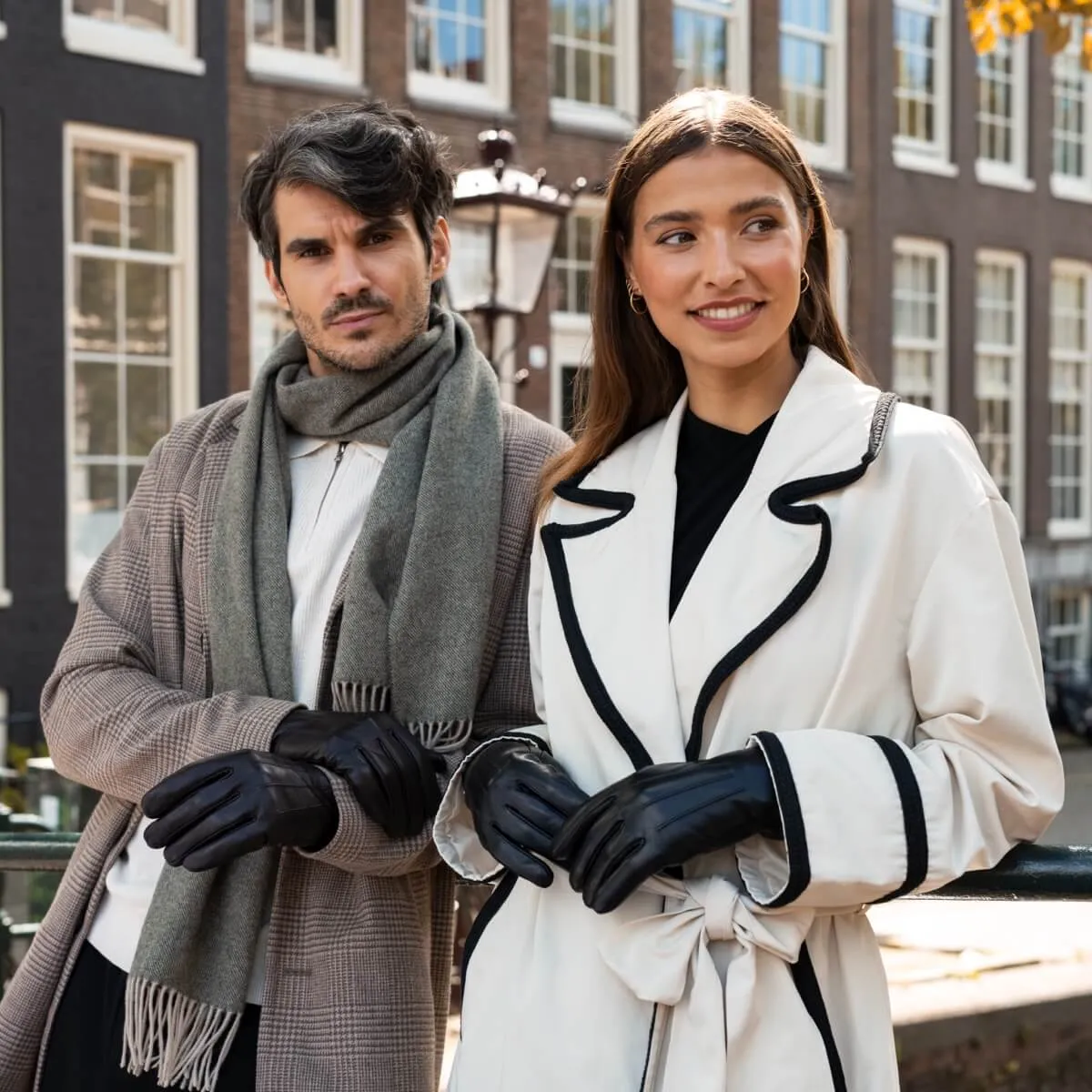 James (black) - classic sheepskin leather gloves with luxurious cashmere lining & touchscreen feature