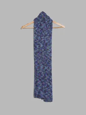 Jean Colonna purple blue grey knitted wool scarf