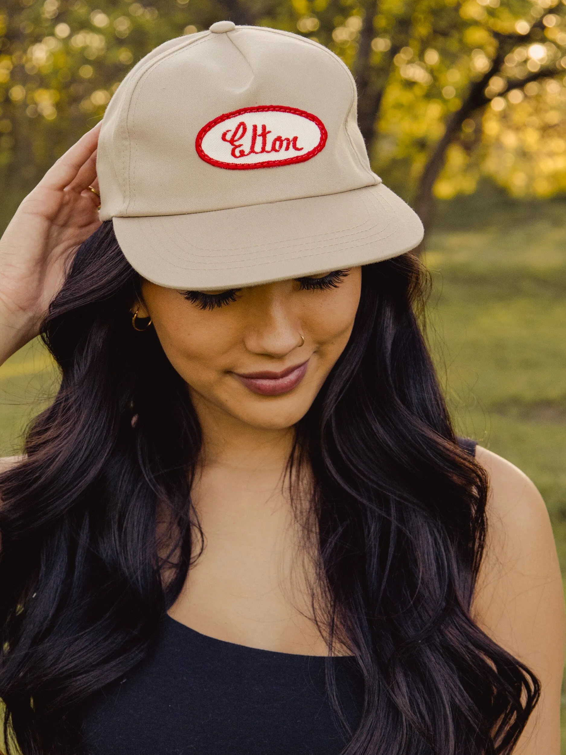 Khaki Elton Name Patch Hat